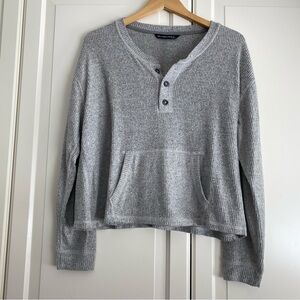 Abercrombie & Fitch Grey Ribbed Henley